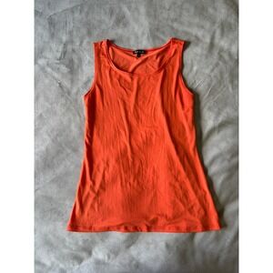 Fresh of LA Womens Orange Scoop Neck Tank Top Sleeveless Shirt Size S